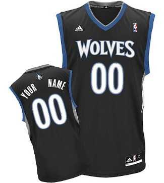 Men & Youth Customized Minnesota Timberwolves Black Jersey